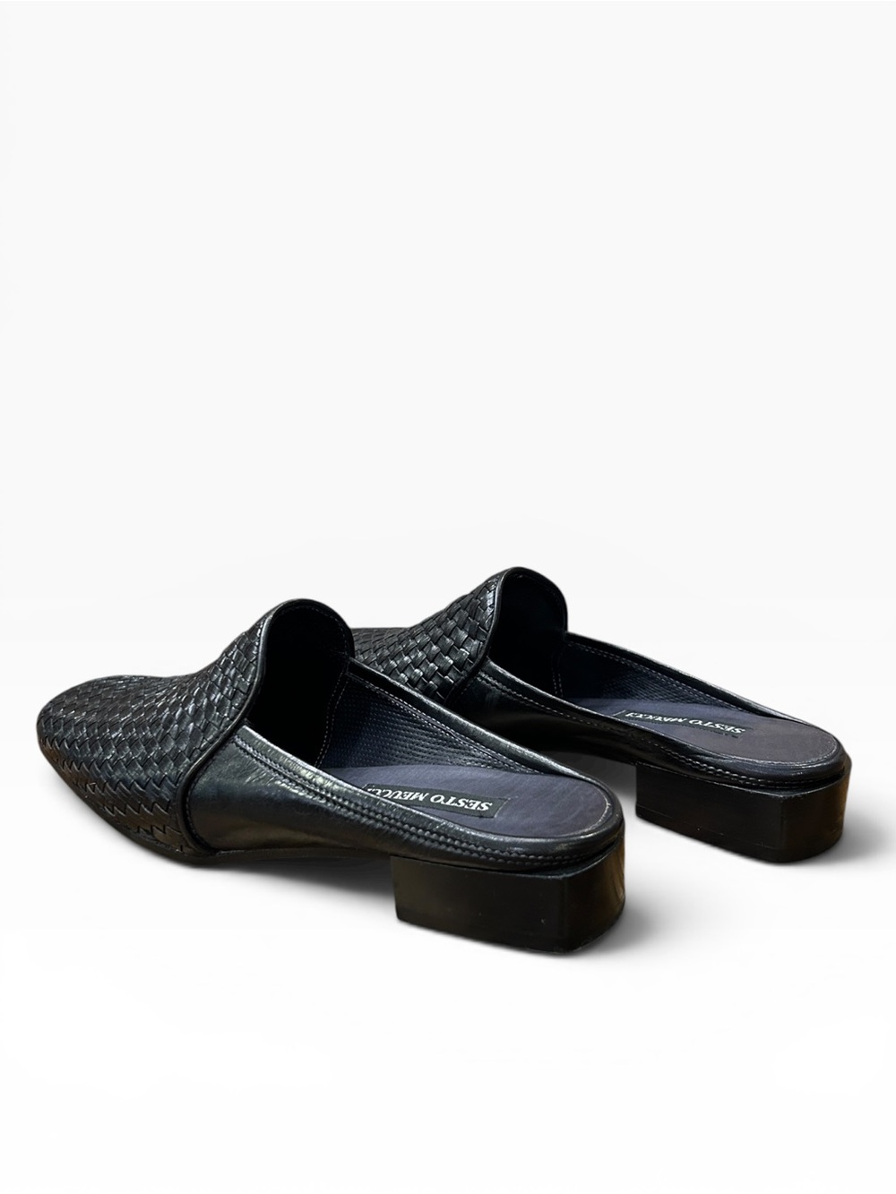 Sesto Meucci Woven Black Leather Mules Women’s Size 7.5 N - Picture 5 of 10